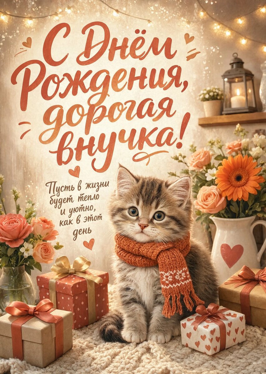 Открытка "С днем рождения внучка #92