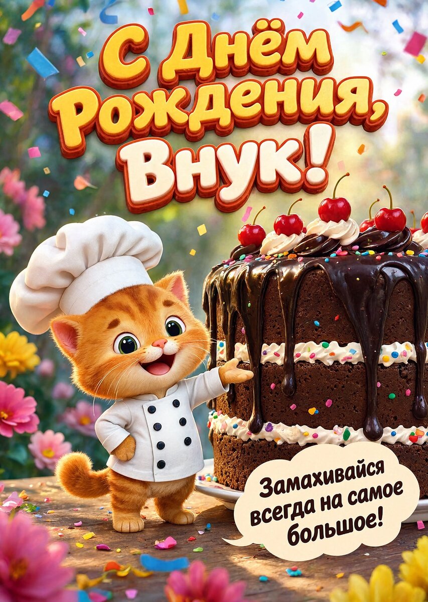 Открытка С днем рождения внук #1