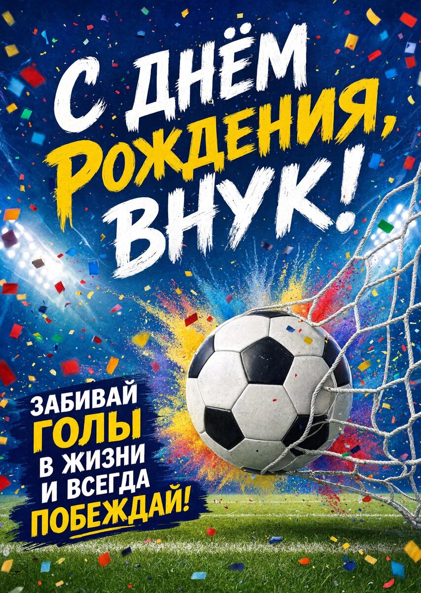 Открытка С днем рождения внук #101