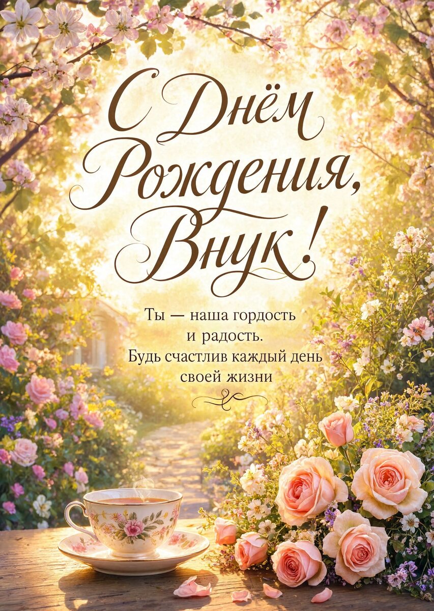 Открытка С днем рождения внук #106
