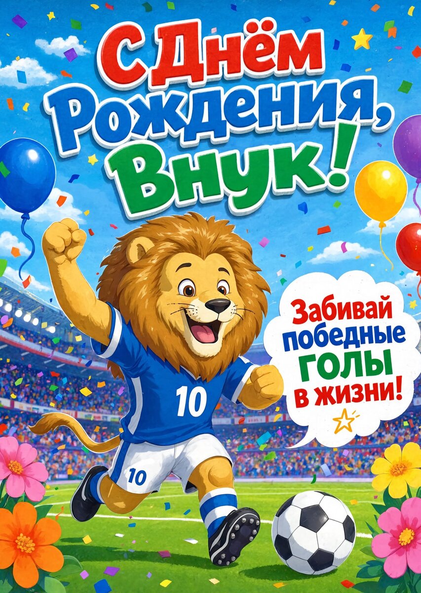 Открытка С днем рождения внук #20