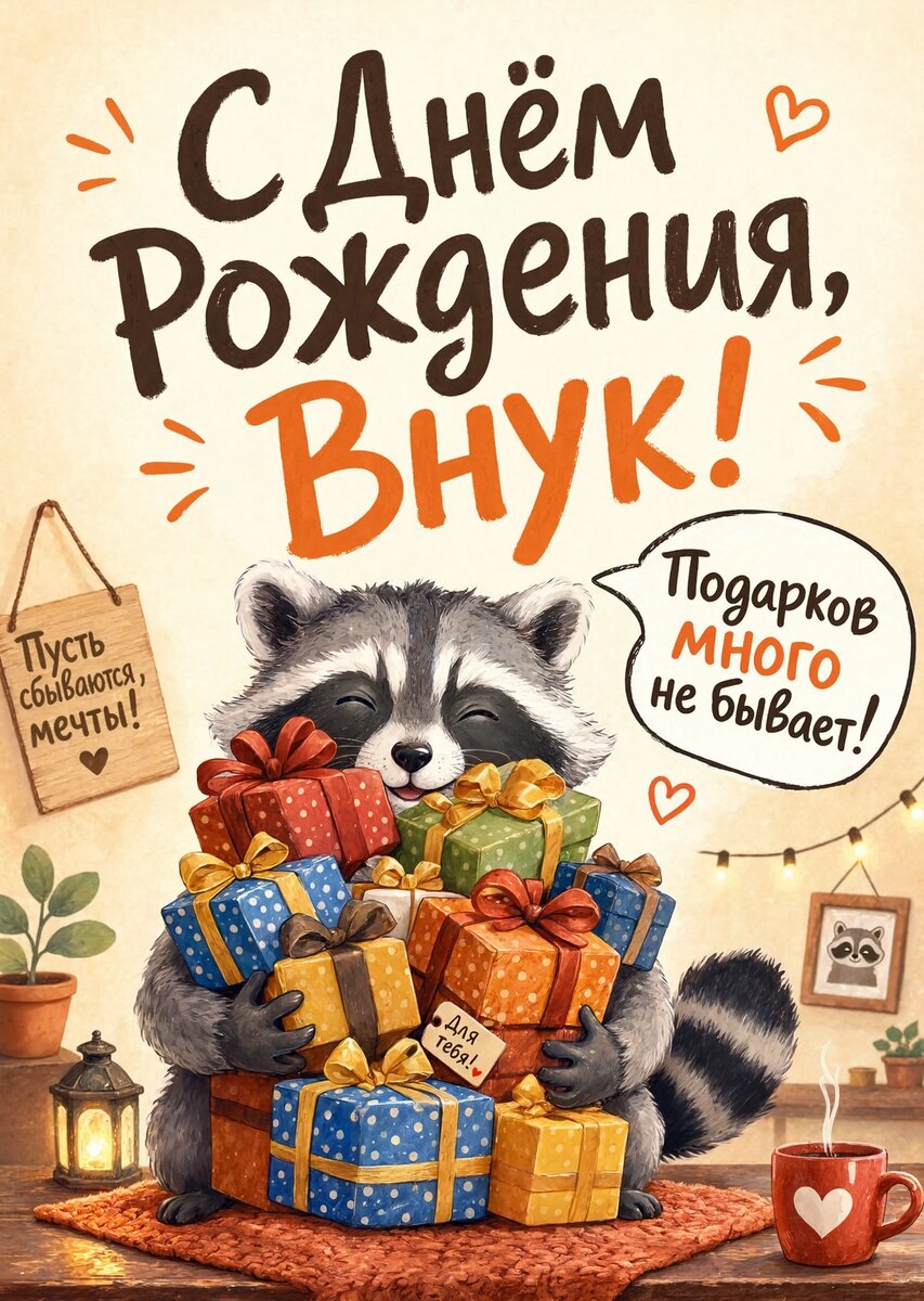 Открытка С днем рождения внук #29
