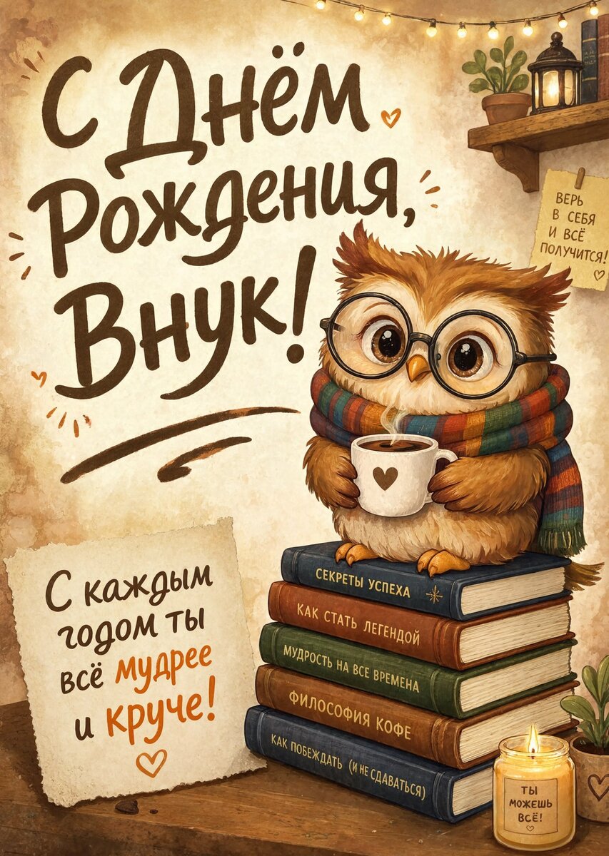 Открытка С днем рождения внук #30