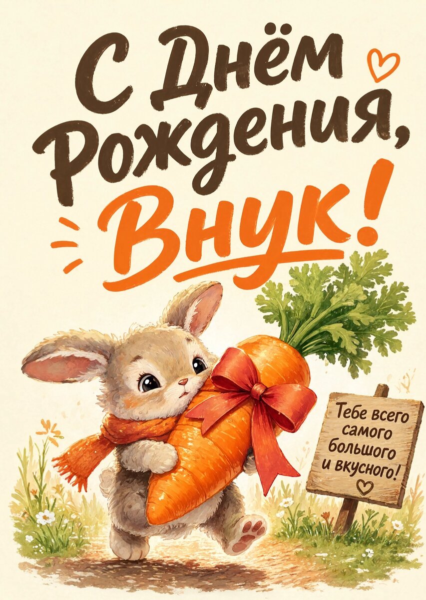 Открытка С днем рождения внук #31