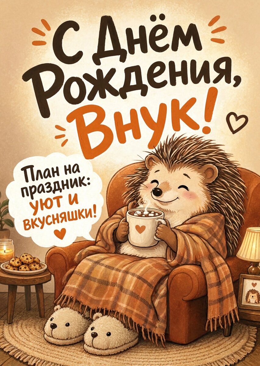 Открытка С днем рождения внук #33