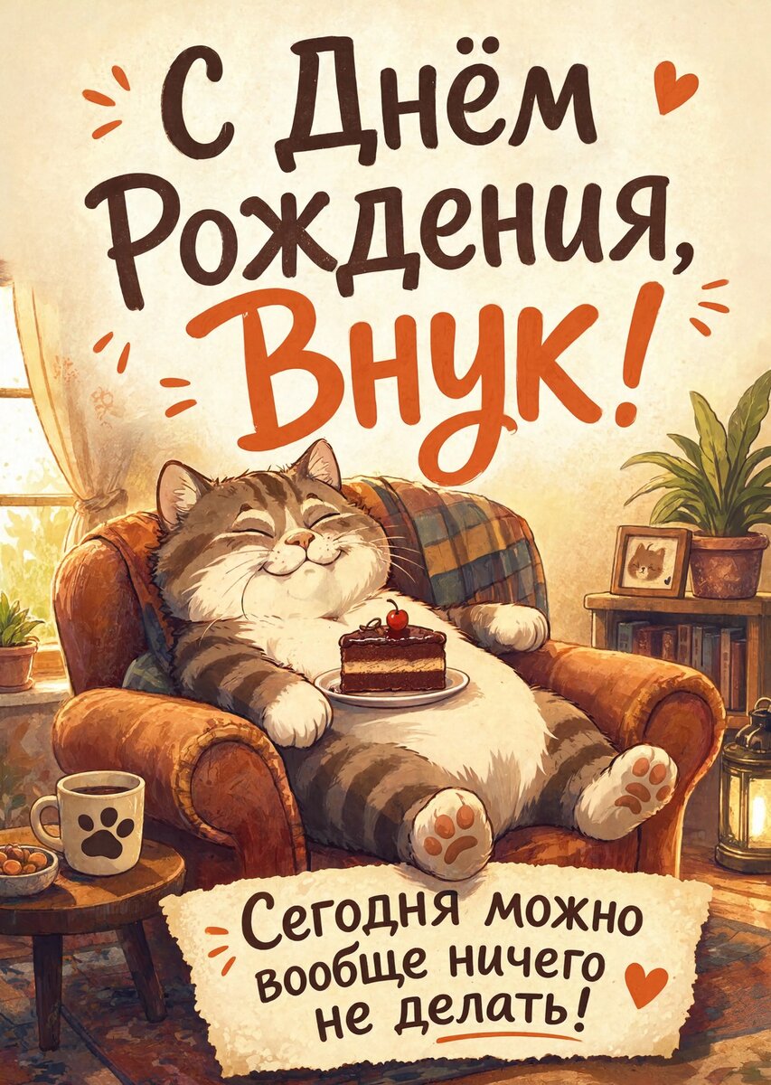 Открытка С днем рождения внук #35