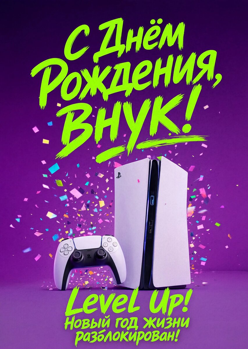 Открытка С днем рождения внук #37