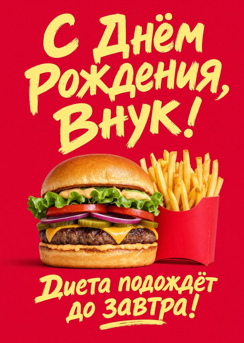 Открытка С днем рождения внук #38