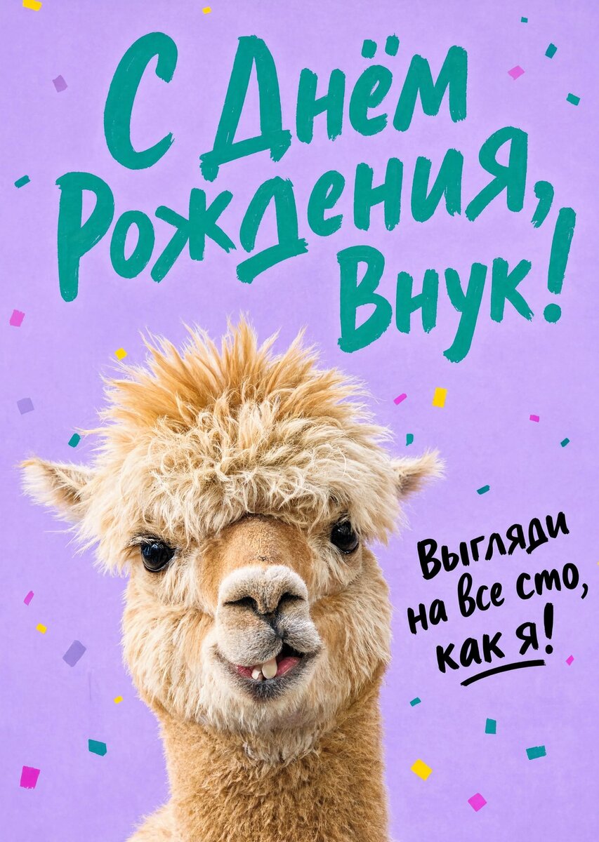 Открытка С днем рождения внук #39