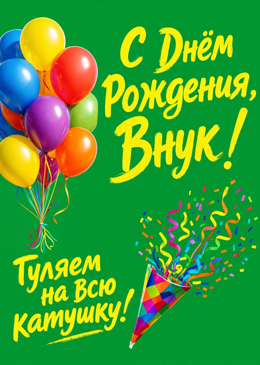 Открытка С днем рождения внук #40