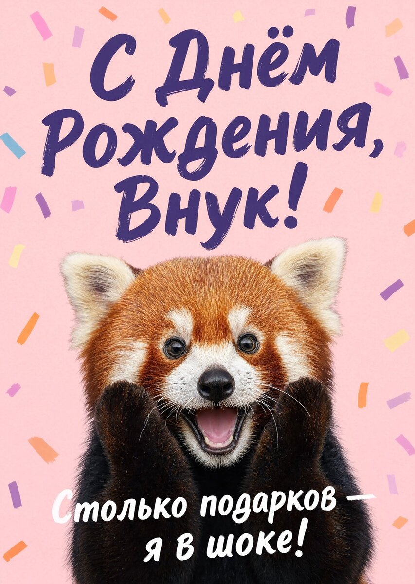 Открытка С днем рождения внук #41