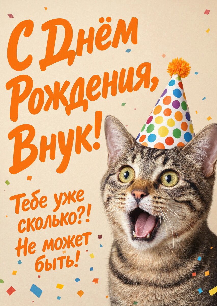 Открытка С днем рождения внук #43