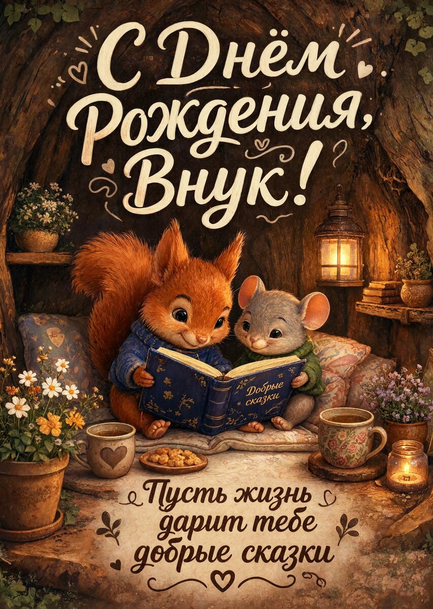 Открытка С днем рождения внук #45