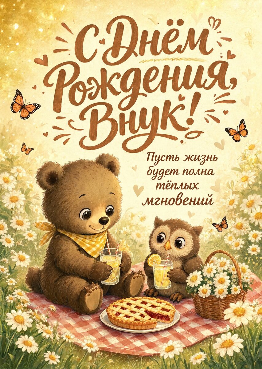 Открытка С днем рождения внук #46