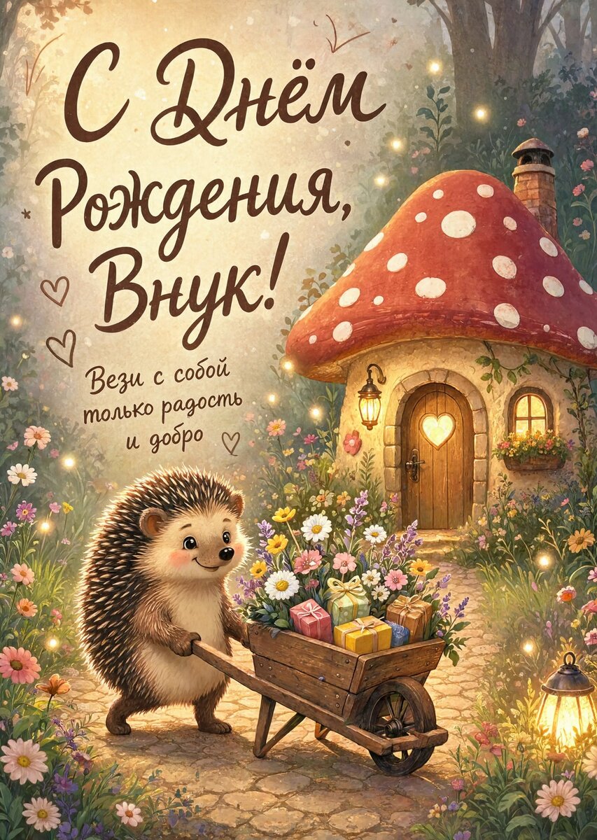 Открытка С днем рождения внук #48