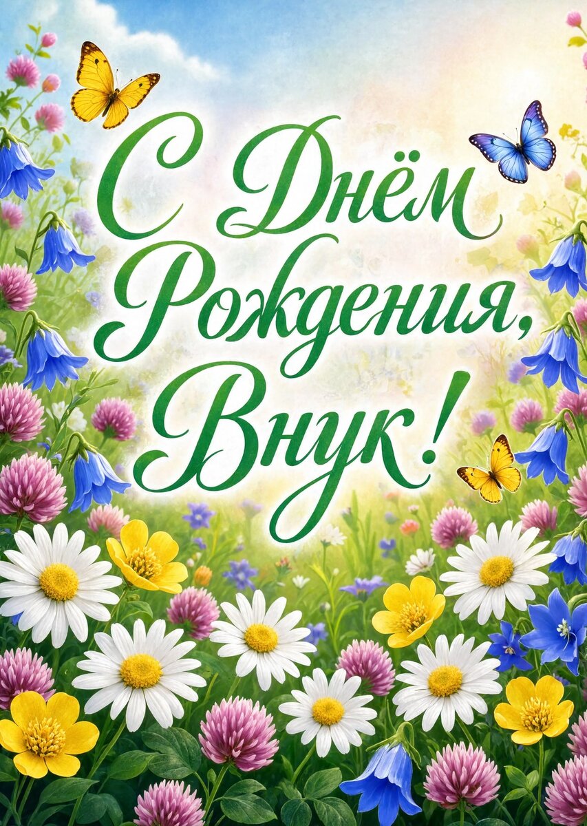 Открытка С днем рождения внук #51