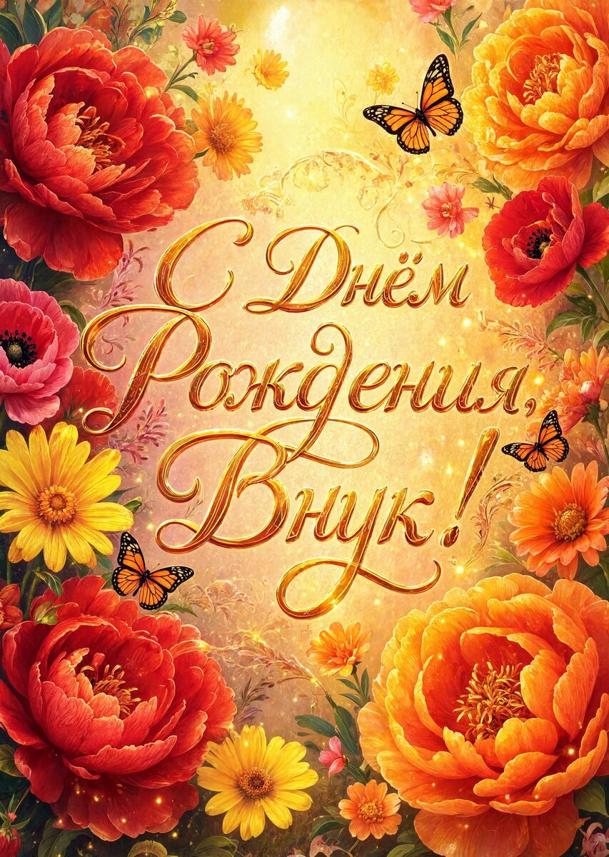 Открытка С днем рождения внук #59