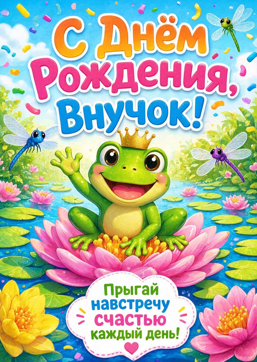 Открытка С днем рождения внук #68