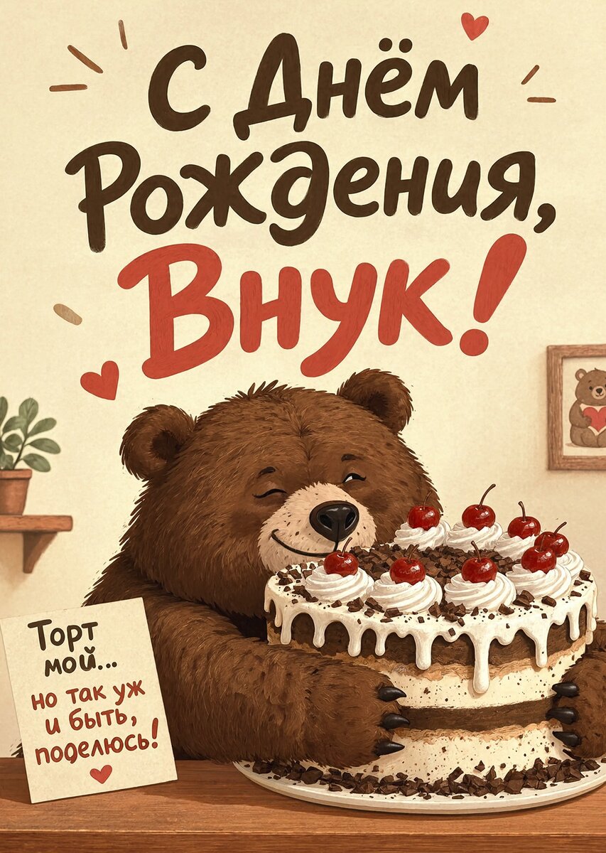 Открытка С днем рождения внук #7