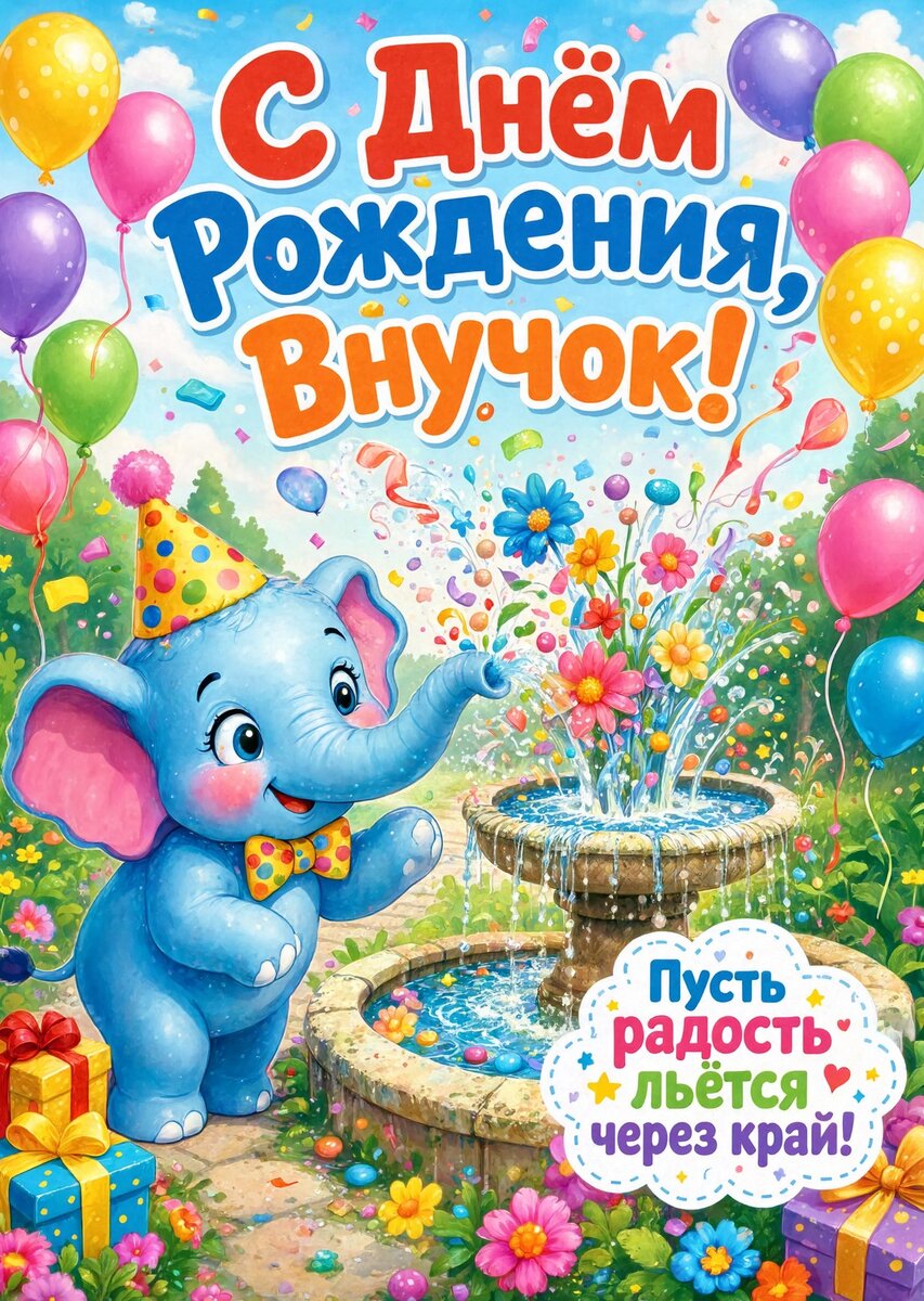 Открытка С днем рождения внук #72