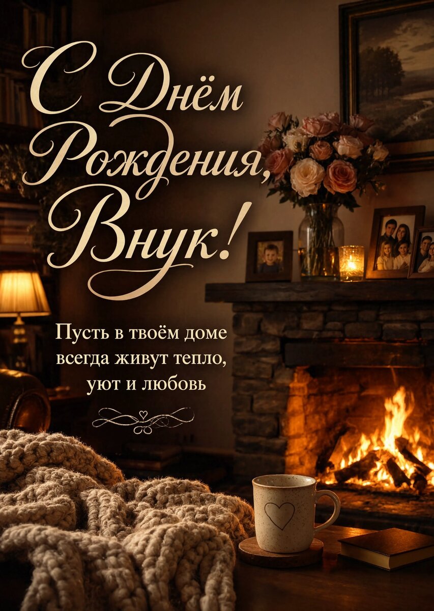 Открытка С днем рождения внук #73