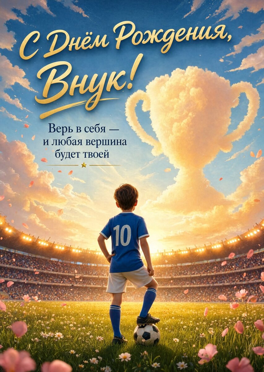 Открытка С днем рождения внук #75