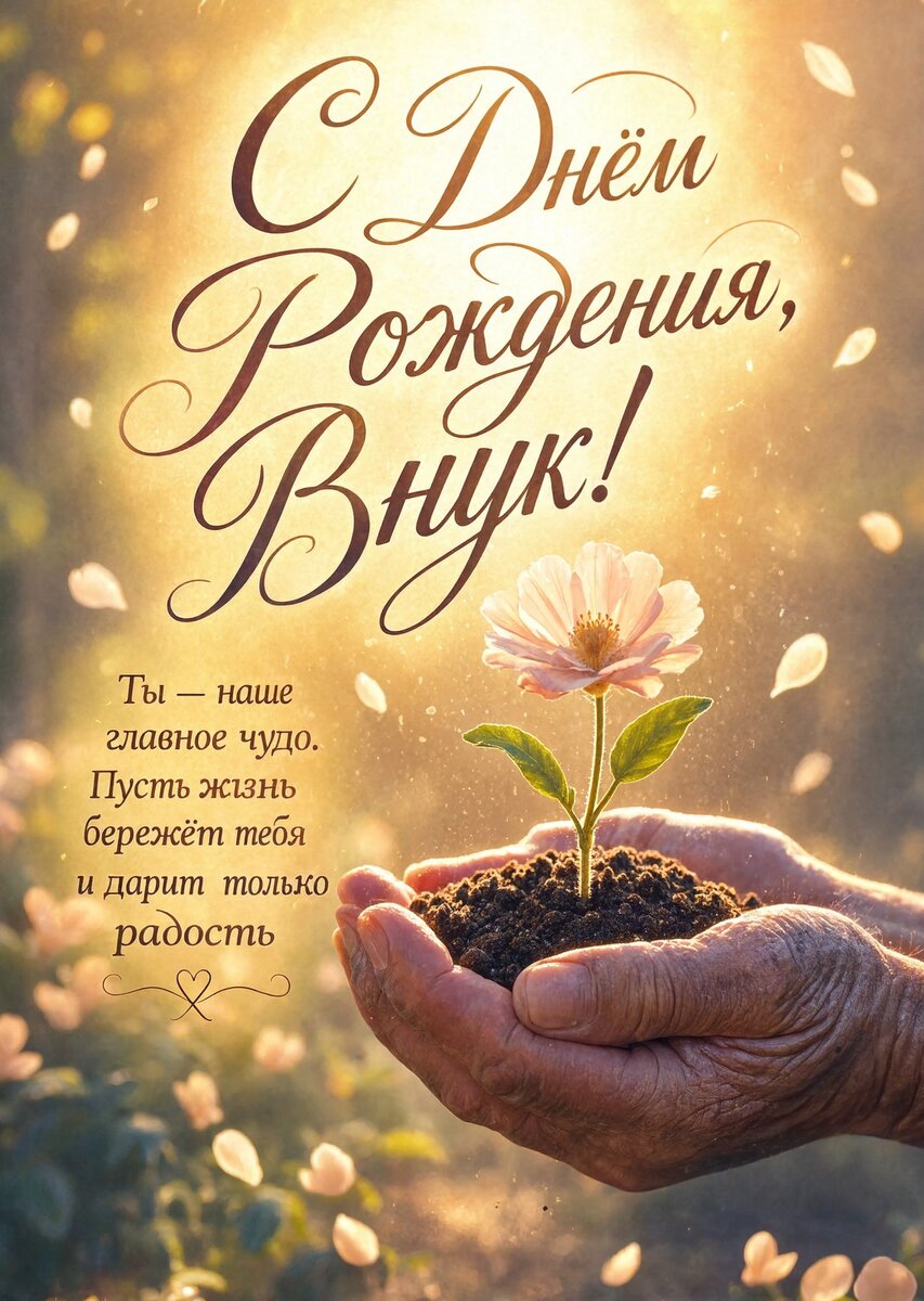 Открытка С днем рождения внук #76