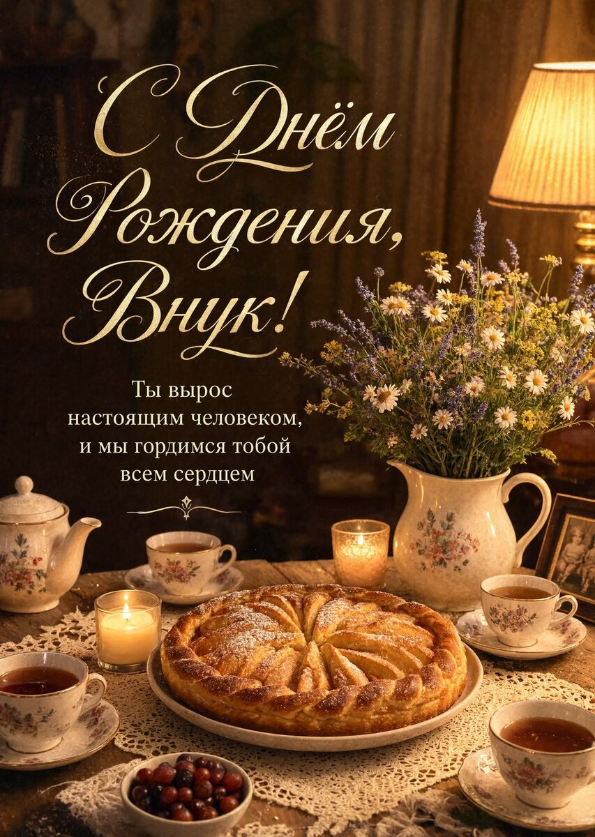 Открытка С днем рождения внук #85