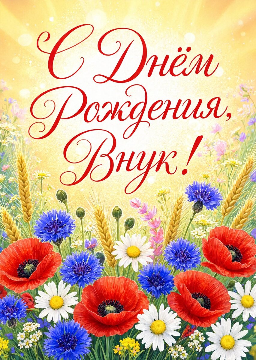 Открытка С днем рождения внук #88