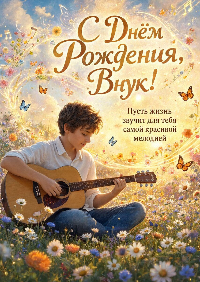 Открытка С днем рождения внук #92