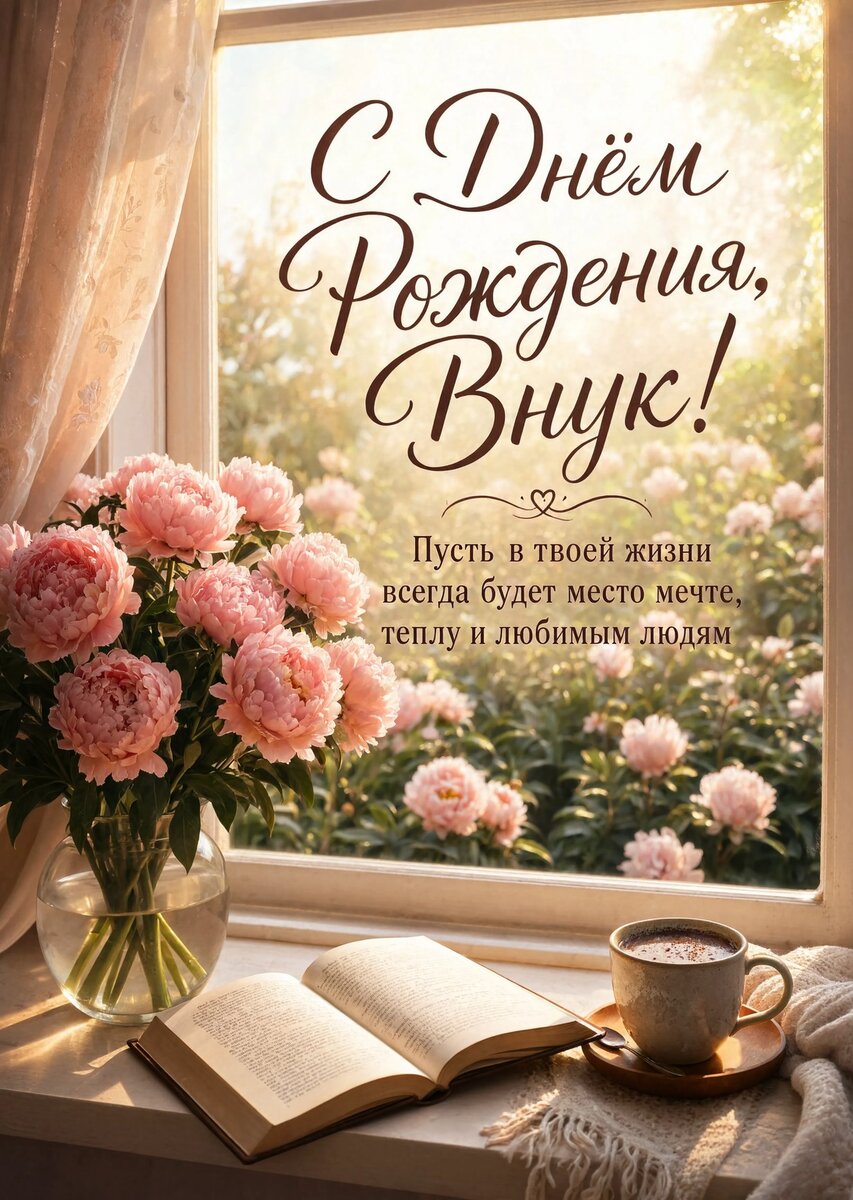 Открытка С днем рождения внук #95