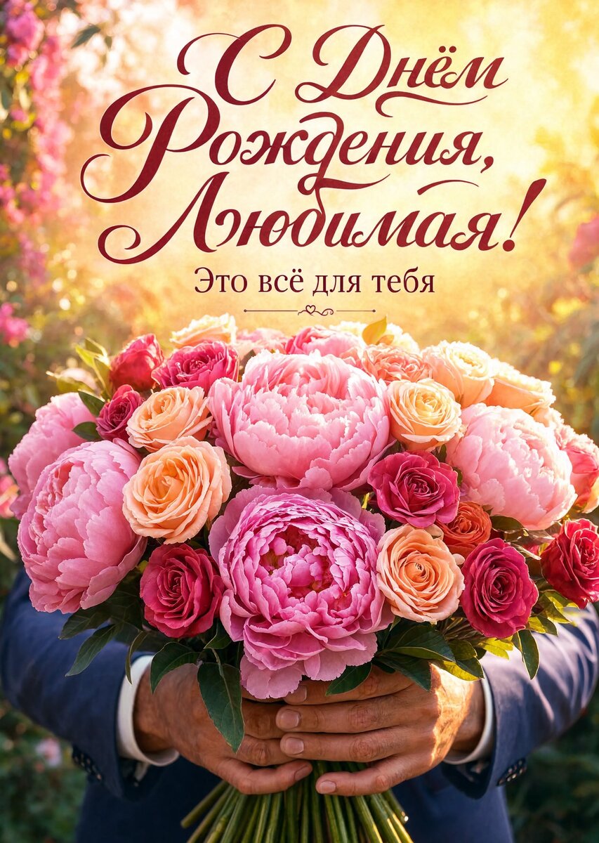 Открытка "С Днём рождения жене" #14