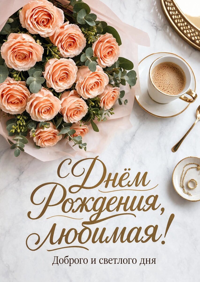 Открытка "С Днём рождения жене" #16