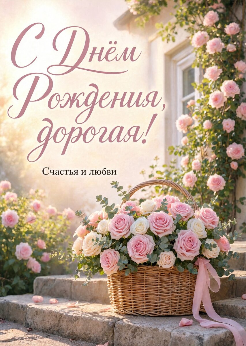 Открытка "С Днём рождения жене" #18