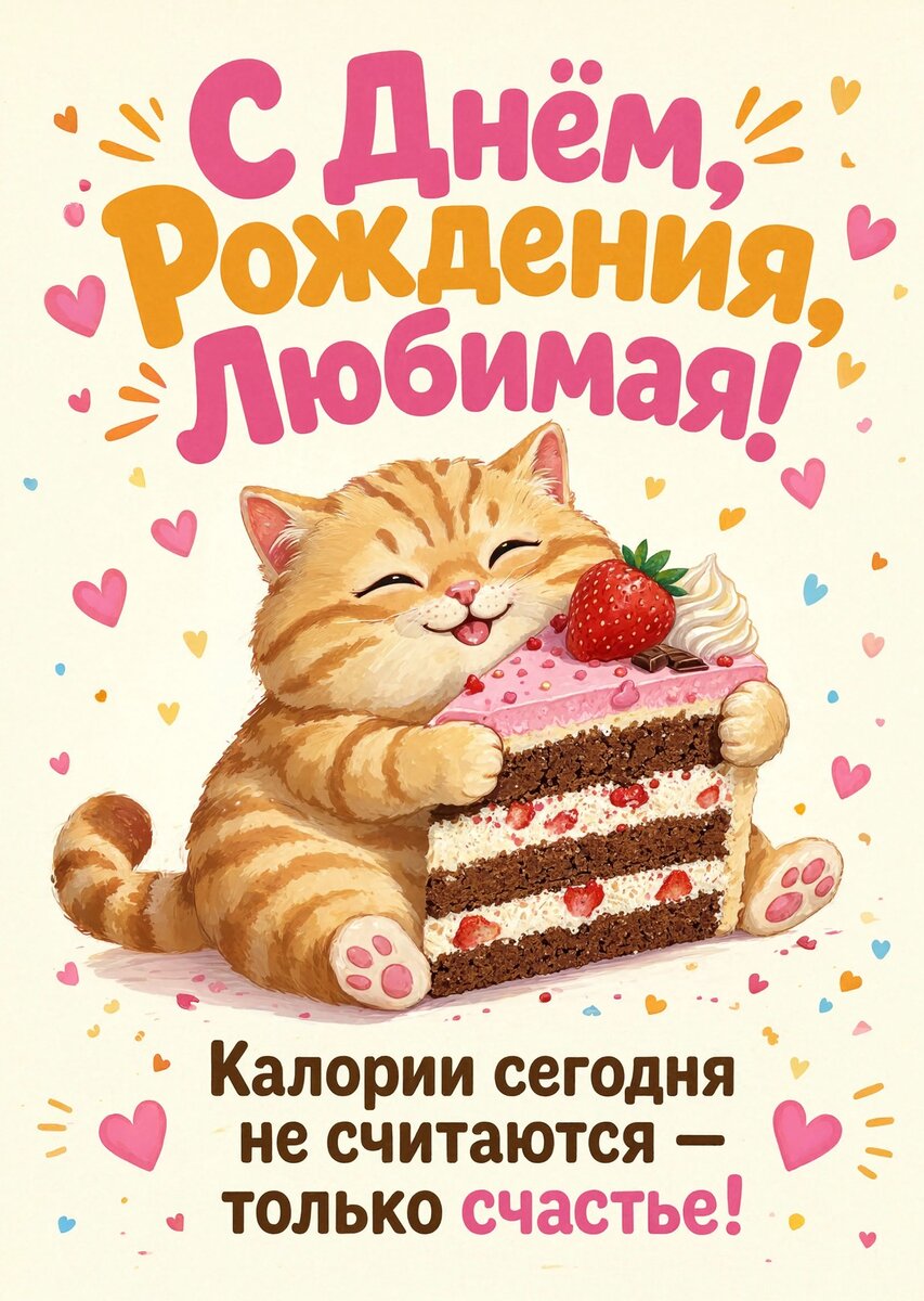 Открытка "С Днём рождения жене" #23