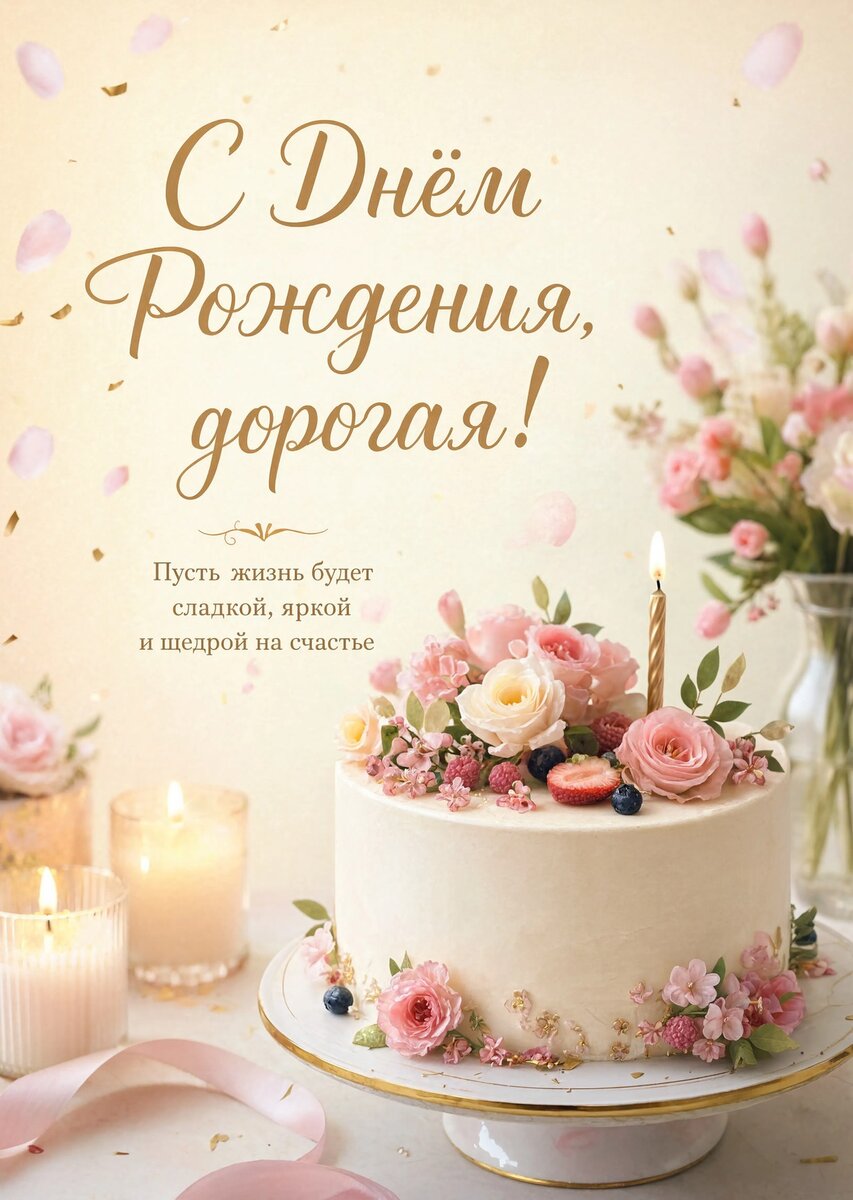 Открытка "С Днём рождения жене" #24