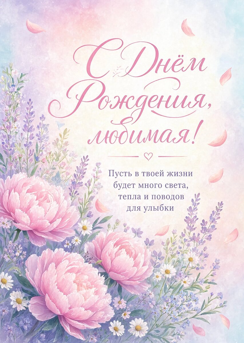 Открытка "С Днём рождения жене" #27