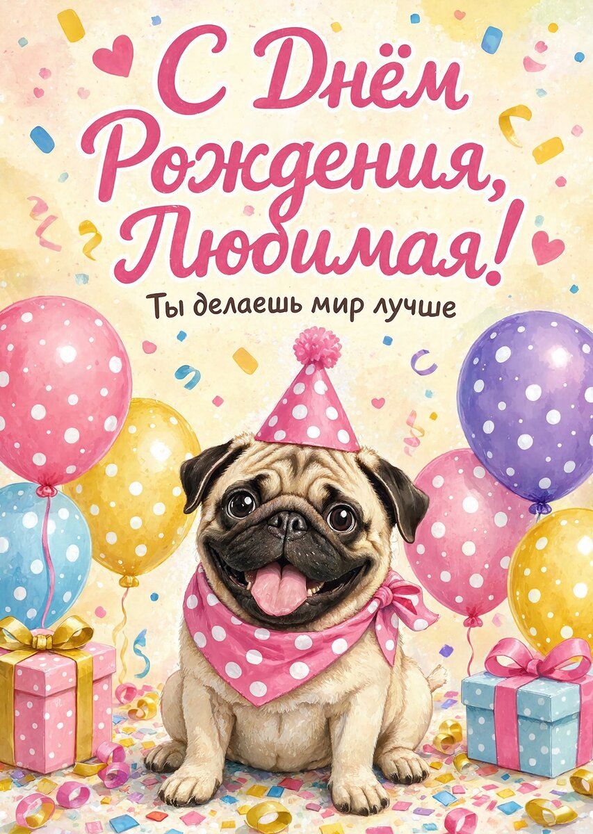 Открытка "С Днём рождения жене" #29