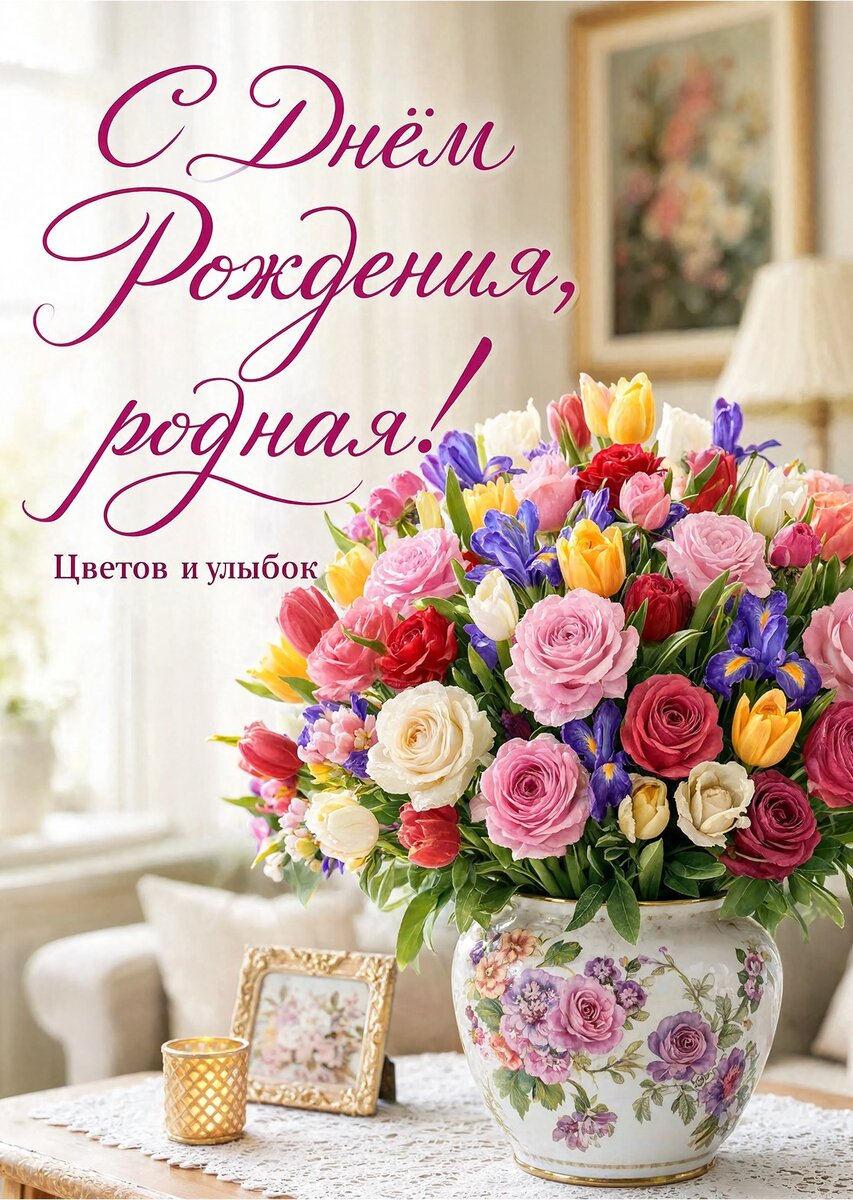 Открытка "С Днём рождения жене" #30