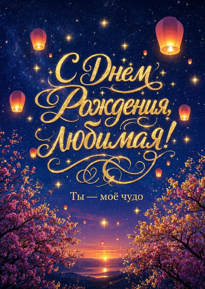 Открытка "С Днём рождения жене" #48