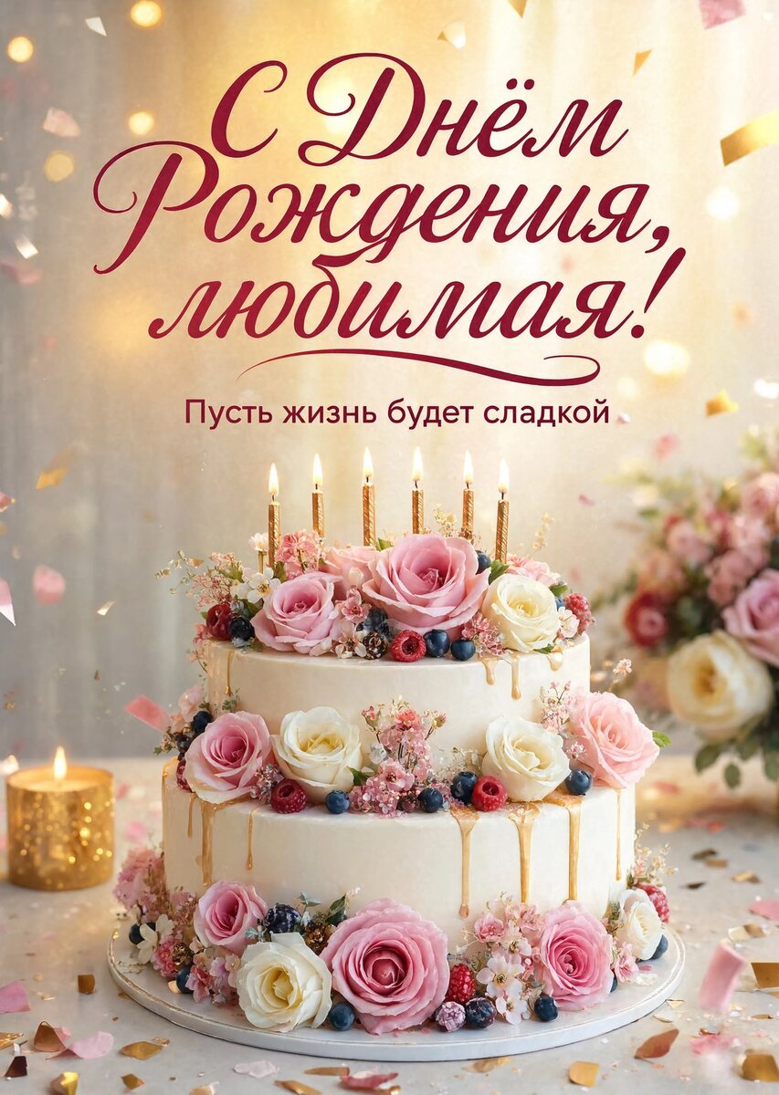Открытка "С Днём рождения жене" #51