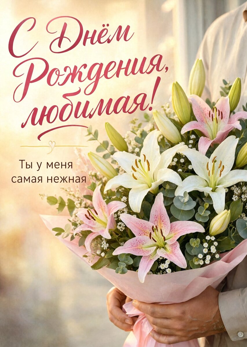 Открытка "С Днём рождения жене" #6