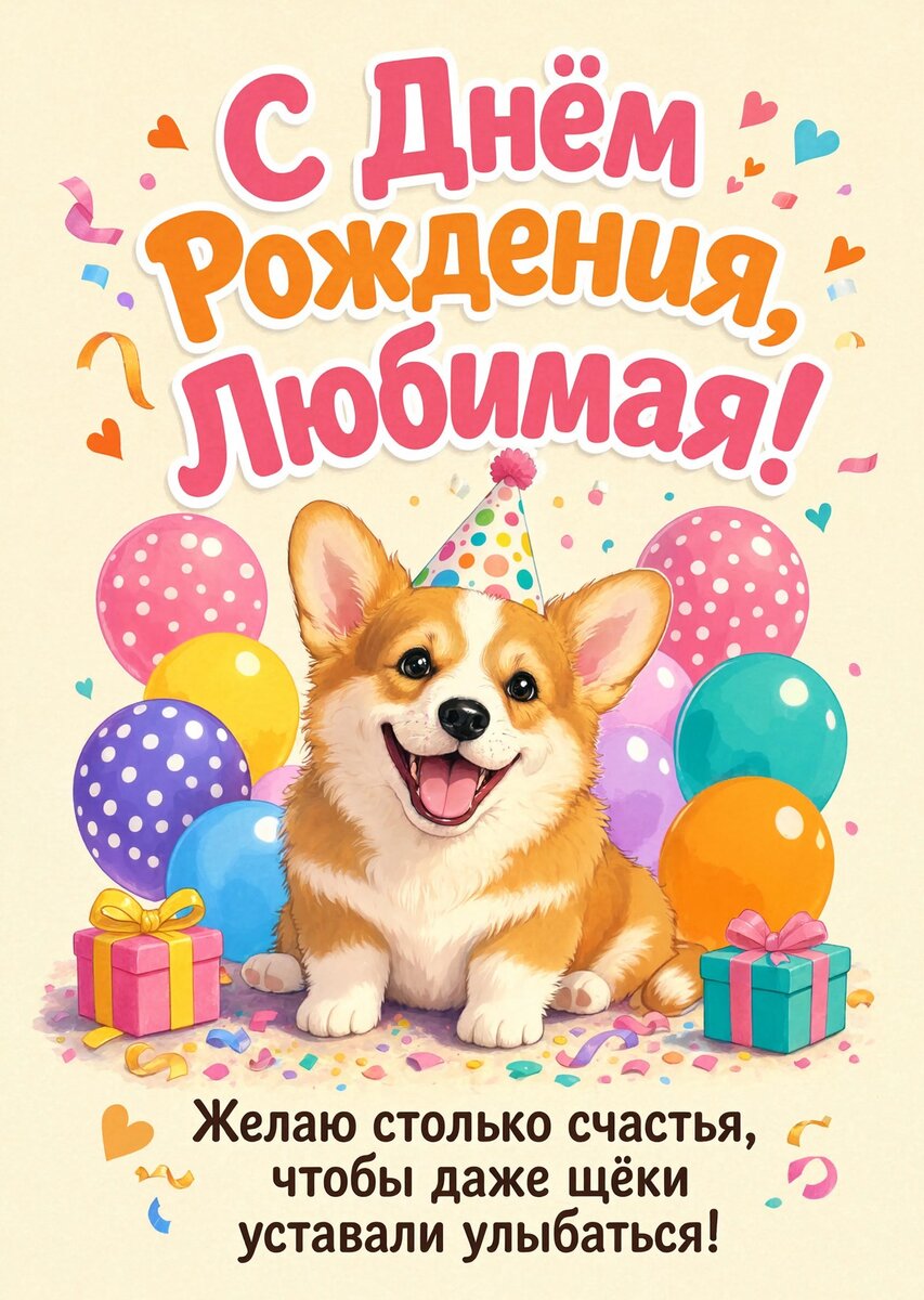 Открытка "С Днём рождения жене" #66
