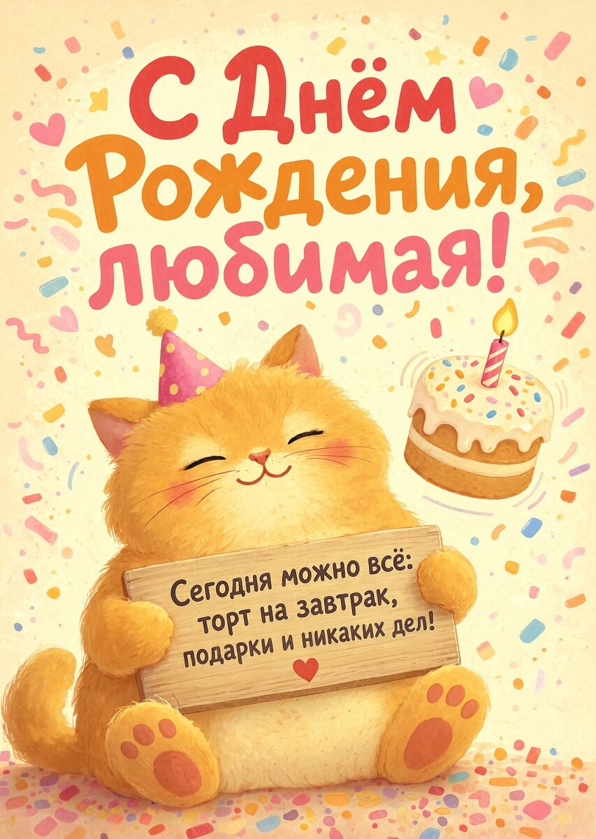Открытка "С Днём рождения жене" #69