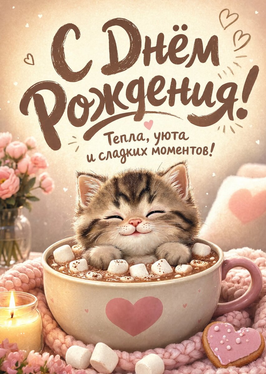 Открытка "С днем рождения женщине" #29