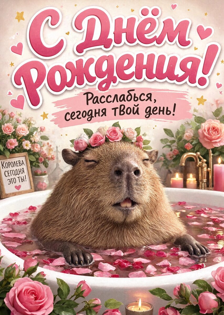 Открытка "С днем рождения женщине" #37