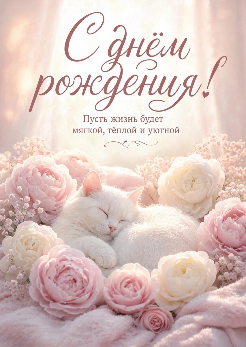 Открытка "С днем рождения женщине" #38