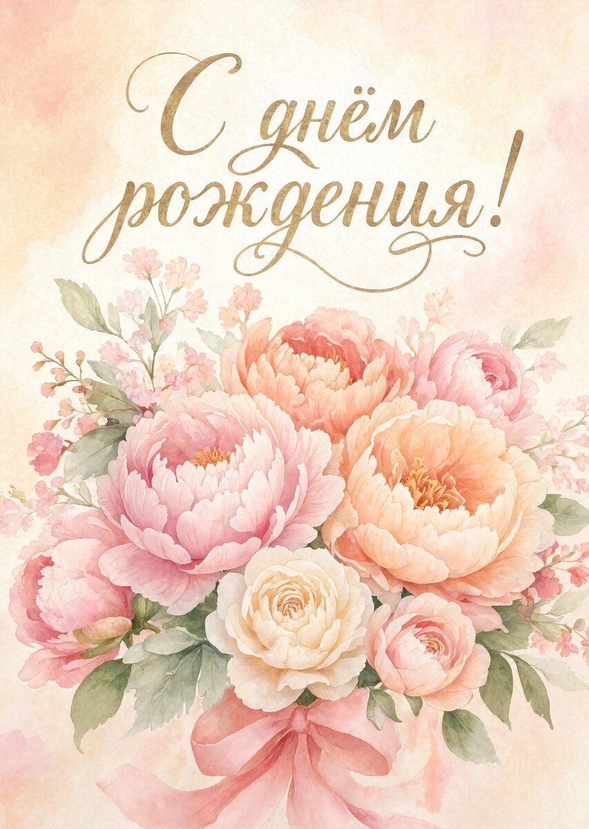 Открытка "С днем рождения женщине" #42