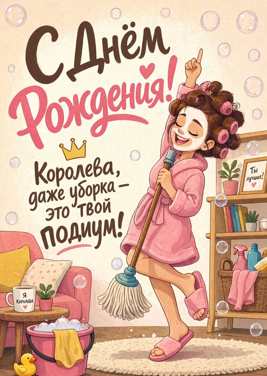 Открытка "С днем рождения женщине" #44