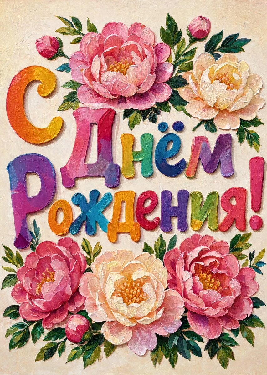 Открытка "С днем рождения женщине" #53